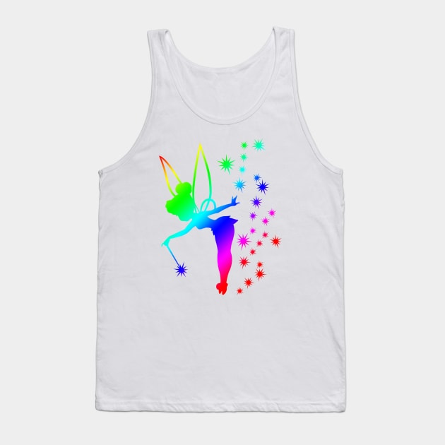 Rainbow Tinkerbell Ombre Sillhouette Tank Top by ijsw